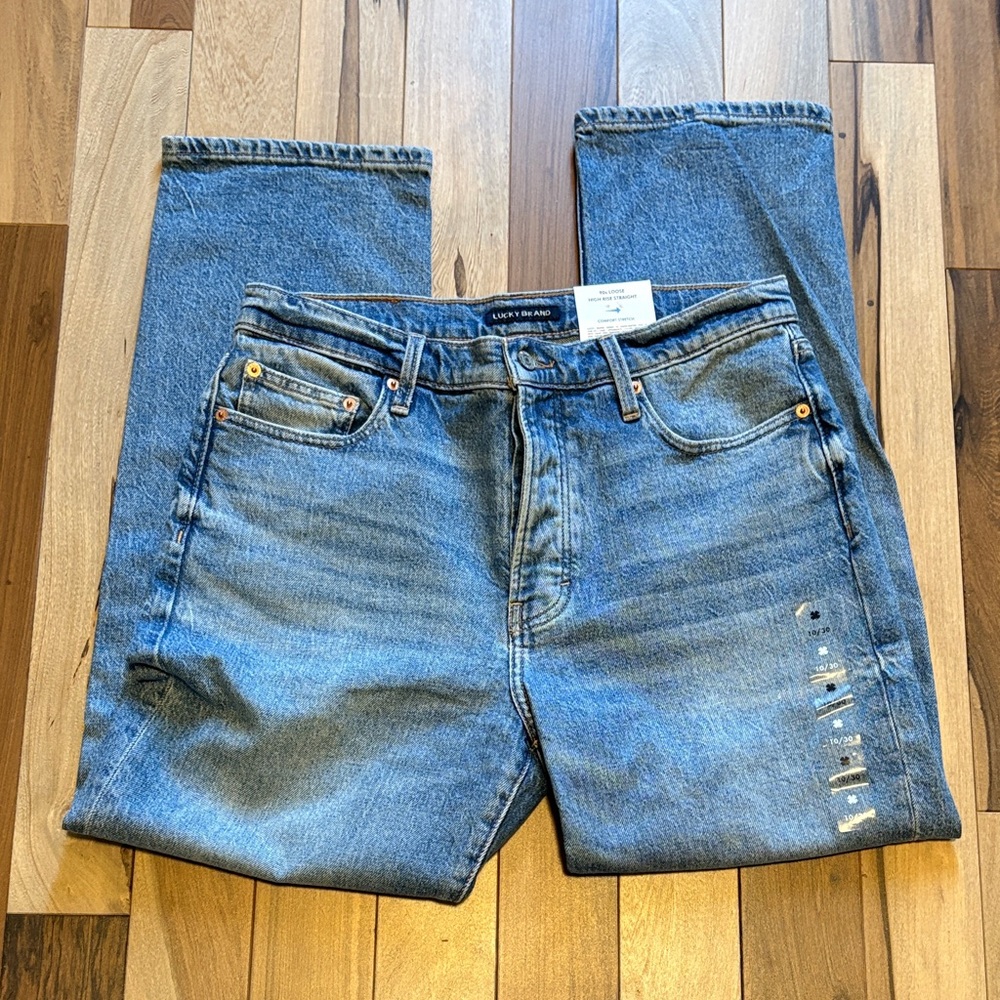 NWT Lucky Brand 90s Loose High Rise Button fly Straight-Leg Jeans